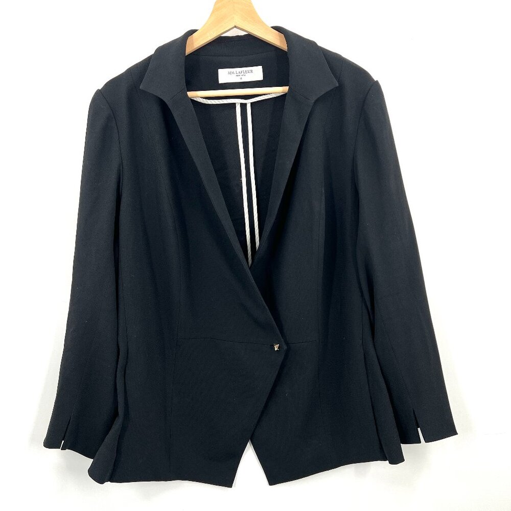 MM. Lafleur single button black blazer jacket career work business classic +1 1X
